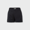 Black pleated shorts wool gabardine